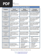 Category Needs Improvement Meets Expectations Exceeds Expectations