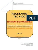 Recetario técnico de panadería