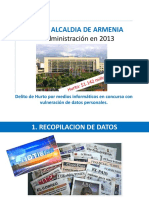 ALCALDIA DE ARMENIA: Hurto de $1.1M a través de cuentas bancarias en 2013