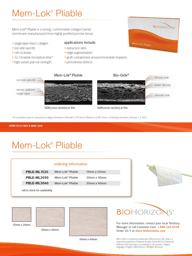 Mem-Lok Pliable Postcard | PDF | Dentistry | Medical Specialties