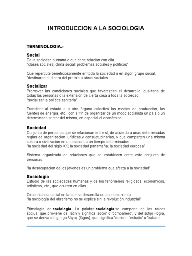 Introduccion A La Sociologia | PDF | Sociología | Sociedad