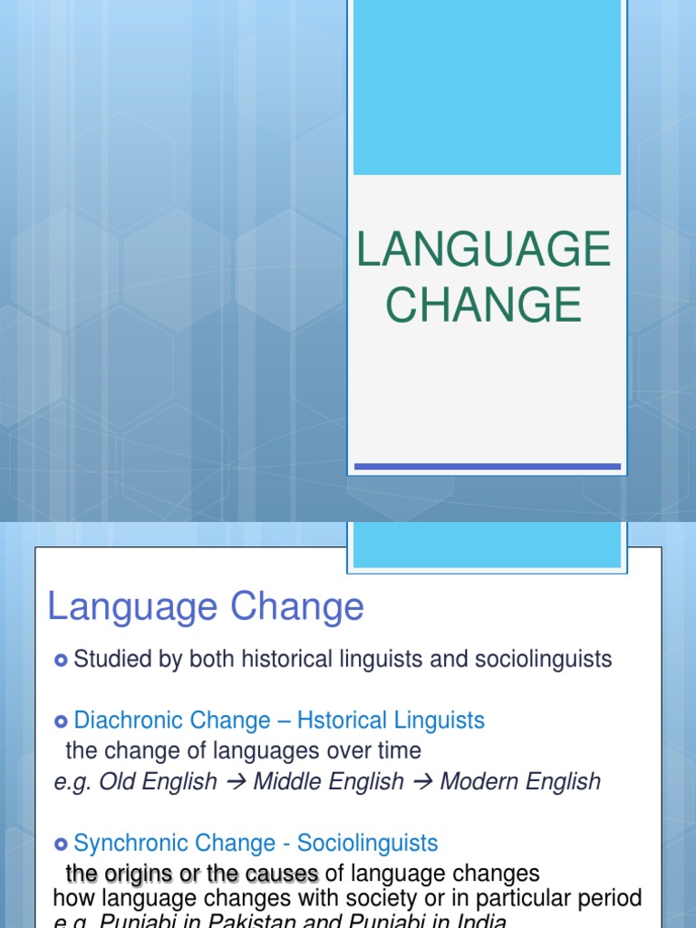 Languagechange 160607173117 | PDF | English Language | Linguistics