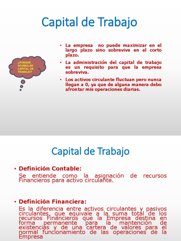 Capital de Trabajo | PDF | Capital de trabajo | Capital (economía)