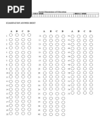 Pre-Board Answer Sheet