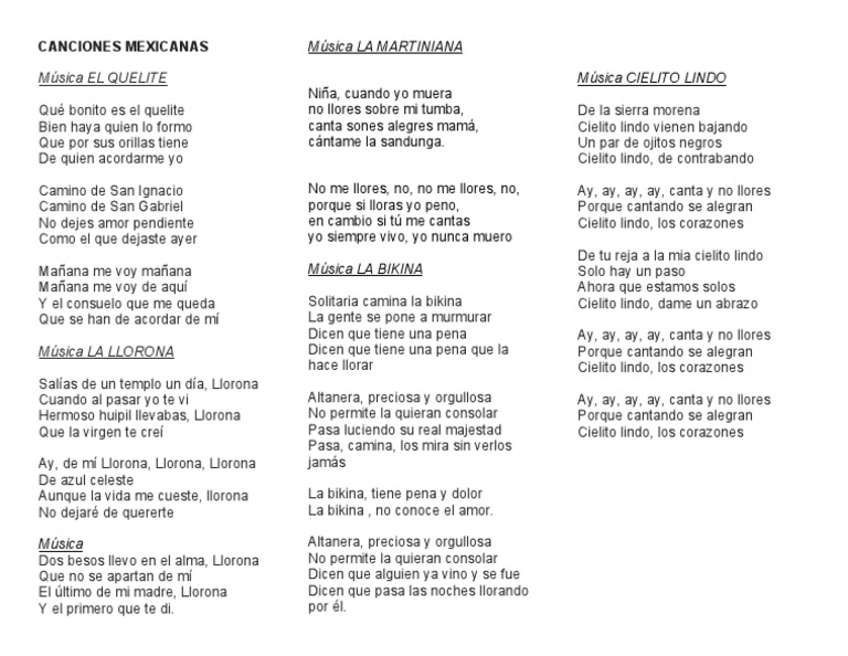 Canciones populares mexicanas que representan la cultura y tradiciones ...