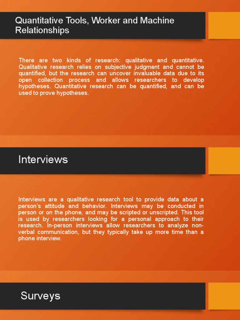 Quantitative Tools, Worker and Machine Relationships | PDF | Focus ...