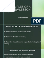 Principles of A Review Lesson