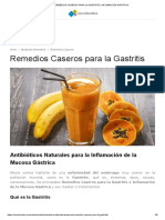 Remedios Caseros para La Gastritis, Inflamación Gástrica