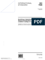 ISO 7599 INTERNATIONAL STANDARD. Anodizing of Aluminium and Its Alloys General Specifications For Anodic Oxidation Coatings On Aluminium