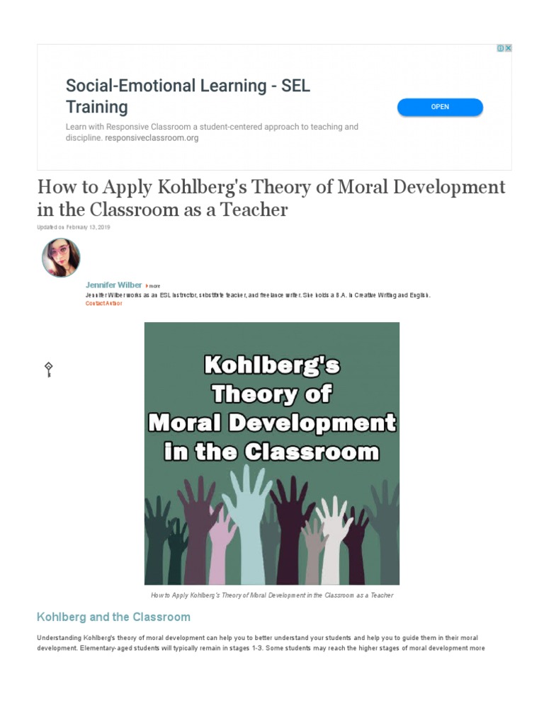 How To Apply Kohlberg's Theory of Moral Development in The Classroom As ...