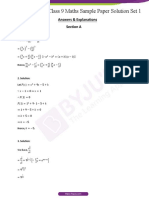 CBSE Sample Paper Solution Class 9 Maths Set 1