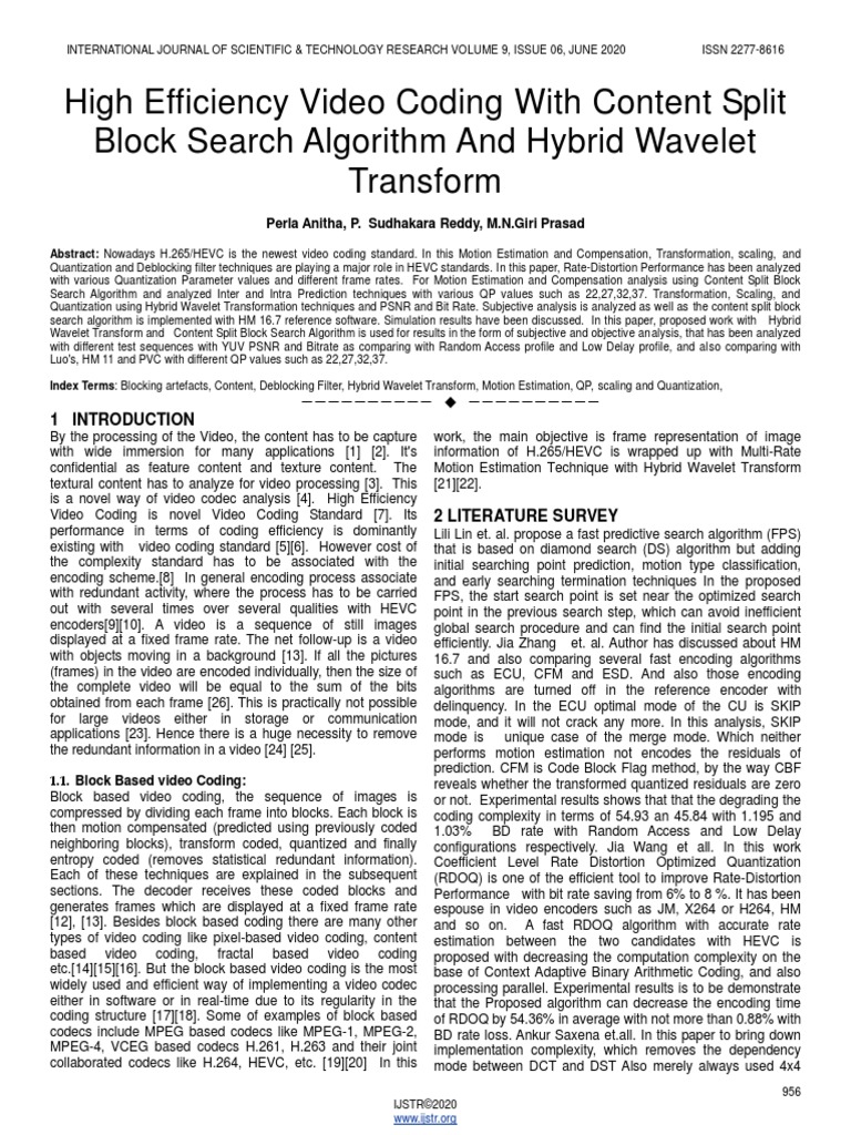 High Efficiency Video Coding With Content Split Block Search Algorithm ...