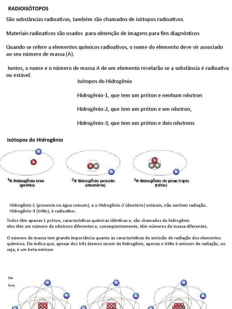 Radioisótopos: Tipos e Aplicações | PDF | Radioatividade | Raio X