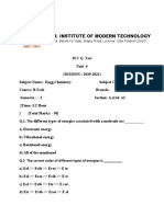 MCQ Test-4, Unit 2, Engg - Chemistry, 2020-21