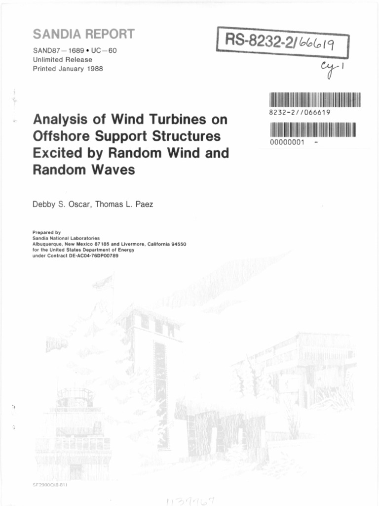 1988 - Analysis Offshore of Wind Turbines On Support Structures Excited ...