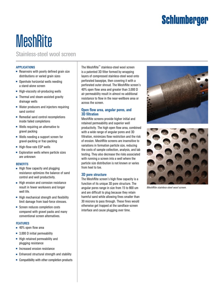 Meshrite: Stainless-Steel Wool Screen | PDF | Filtration | Porosity