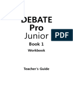 Debate Pro Junior Book 1 Teacher's Guide - Work Book