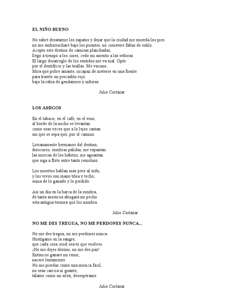 Cortázar Poemas | PDF | Ocio