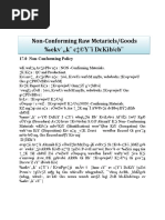 Nonconforming Materials Procedure