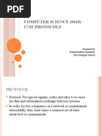 Computer Science (9618) 17.02 PROTOCOLS: Prepared by Rakesh Kumar Chaudhari Rato Bangala School