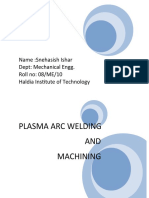Plasma Arc Welding and Machining