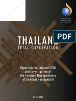 THAILAND Trial Observation Report On The Criminal Trial and Investigation of The Enforced Disappearance of Somchai Neelapaichit