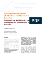 La Pedagogìa No Es La Filosofìa y La Filosofìa No Es La Filosofìa de La Educaciòn