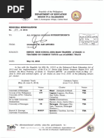 SHS Reginal Training Regional Memorandum No. 159 s.2016