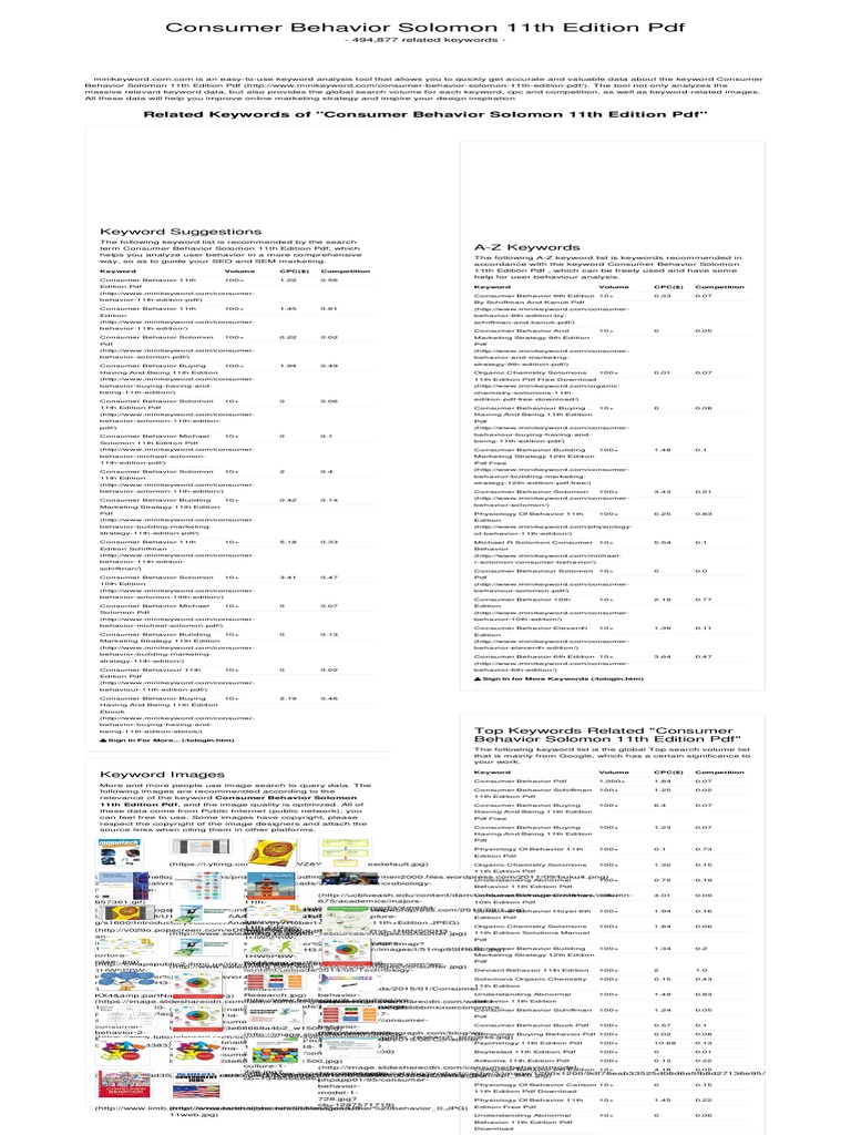 Liye - Info Consumer Behavior Solomon 11th Edition PDF Minikeywordcom ...