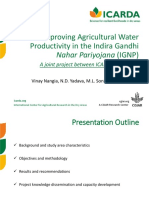 Improving Agricultural Water Productivity in The Indira Gandhi