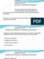 Application of Business Economics To Business Decisions