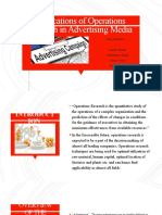 Operations Research Applications in Advertising Media Planning