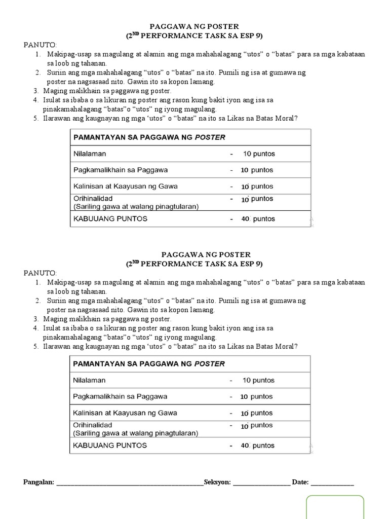 2nd Post Assessment in ESP 9 | PDF