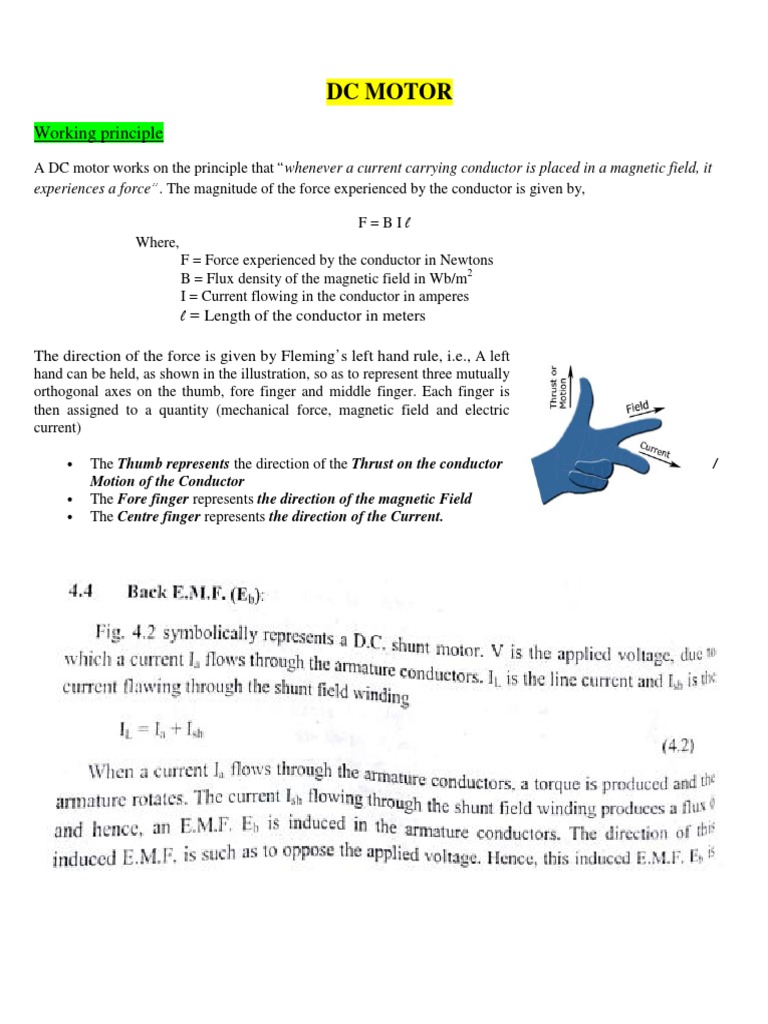 Torque Equation in DC Motors | PDF | Science & Mathematics