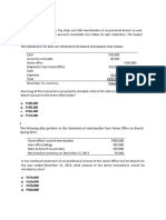 Home Office and Branch Accounting Pre Activity