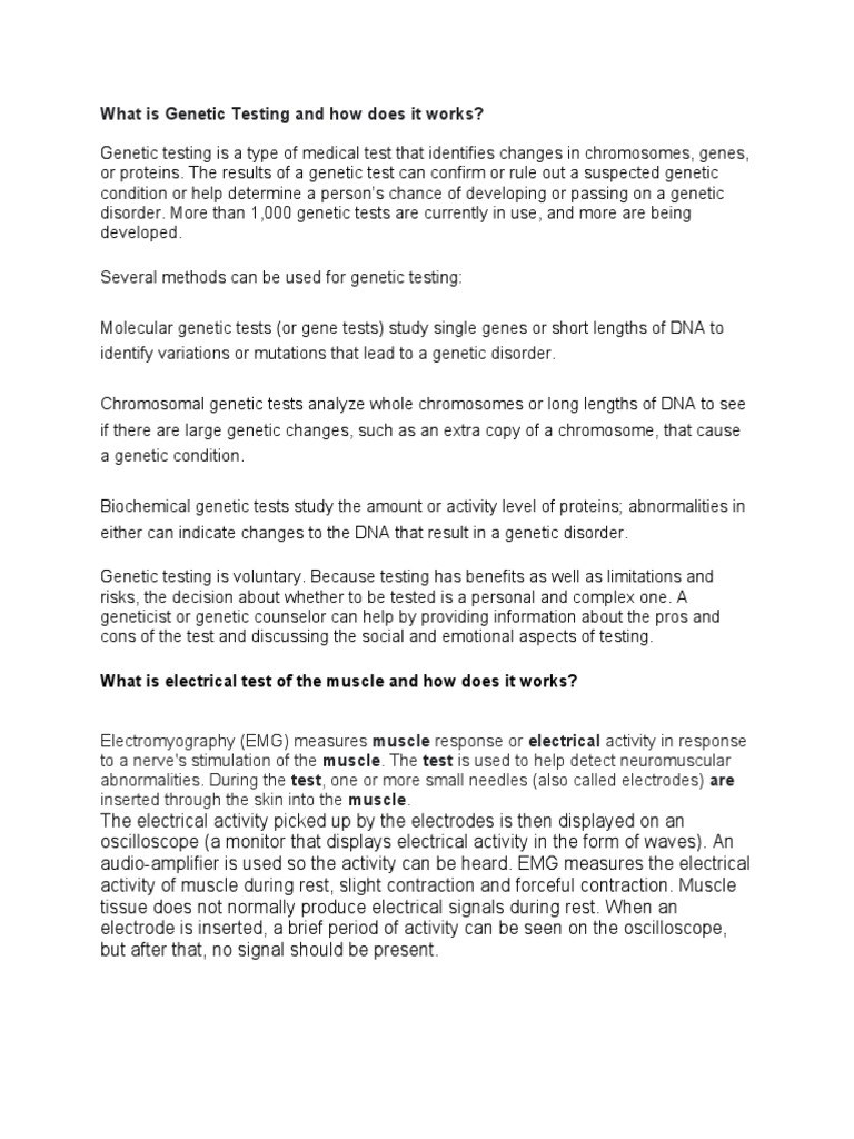 What Is Electrical Test of The Muscle and How Does It Works? PDF