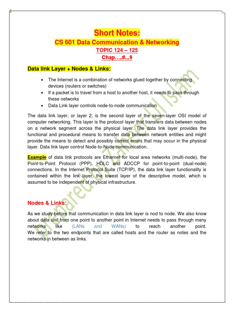 Data Link Layer Functions and Addressing | PDF | Channel Access Method ...