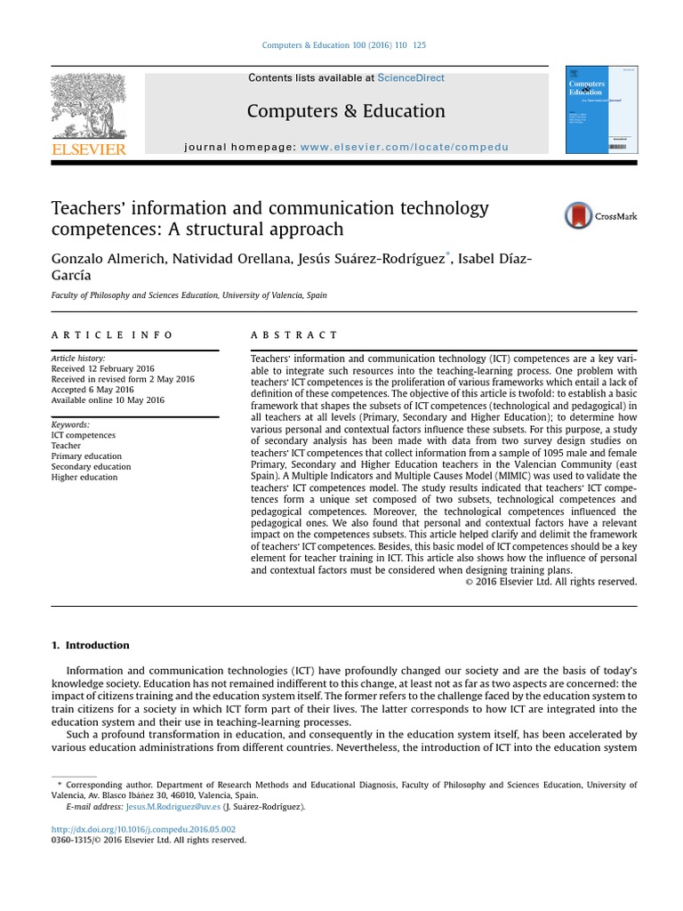 Teachers' Information and Communication Technology | PDF | Educational ...