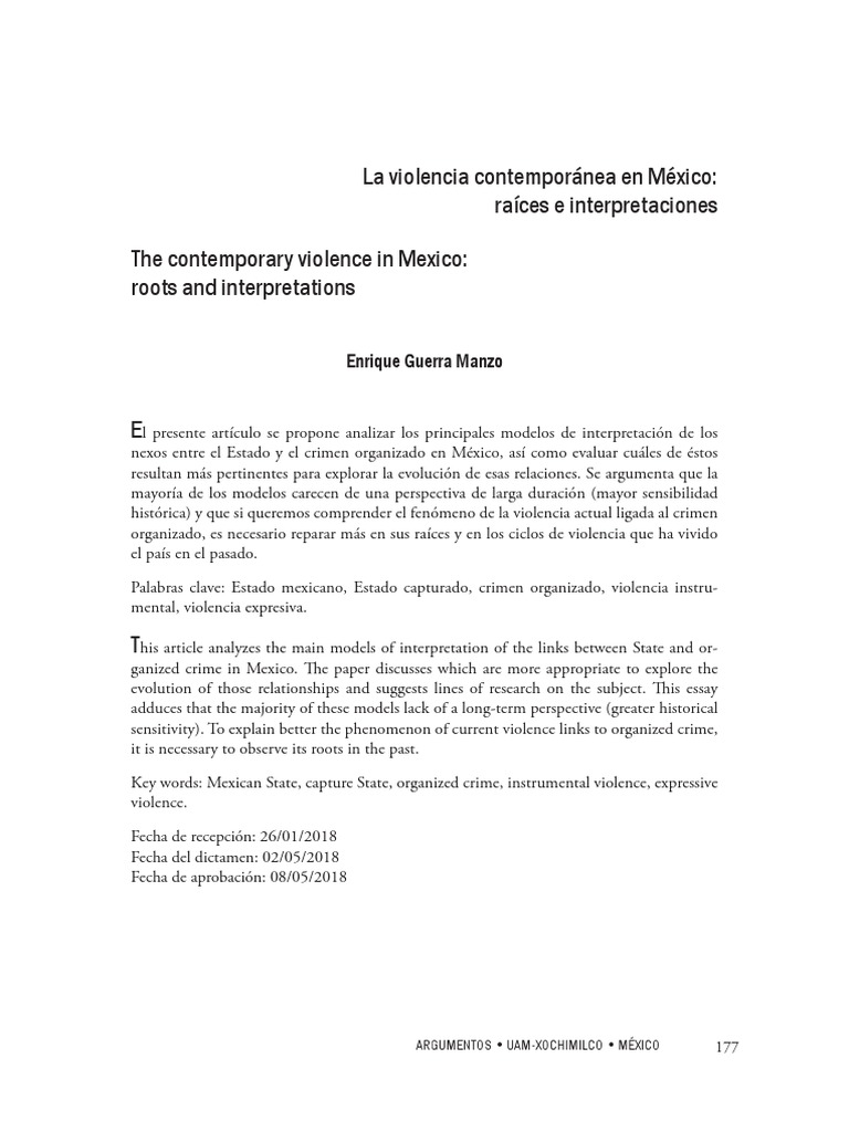 Violencia y Crimen Organizado en México | PDF | Estado (política ...