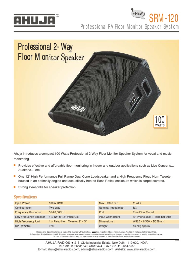 100 watt ahuja speaker