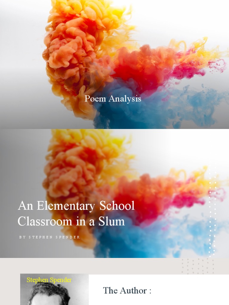 A Glimpse into Poverty An Analysis of Spender's 'An Elementary School