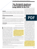 Prevalence of The Metabolic Syndrome Defined by The International Diabetes Federation Among Adults in The U.S