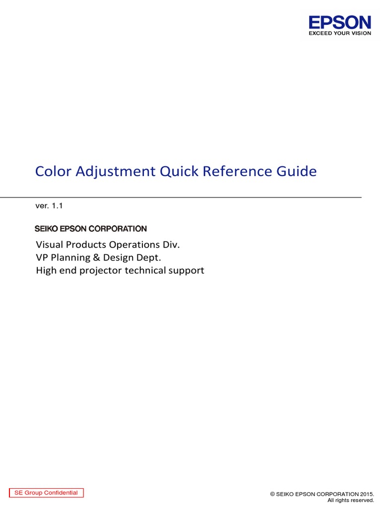 Color Adjustment Quick Reference Guide | PDF | Rgb Color Model | Color