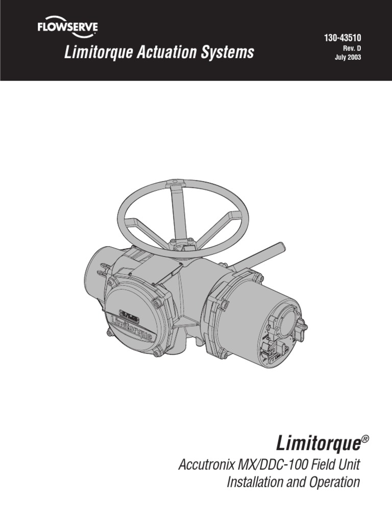 Limitorque MX-DDC-100 Accutronix Installation & Operation Manual | PDF ...