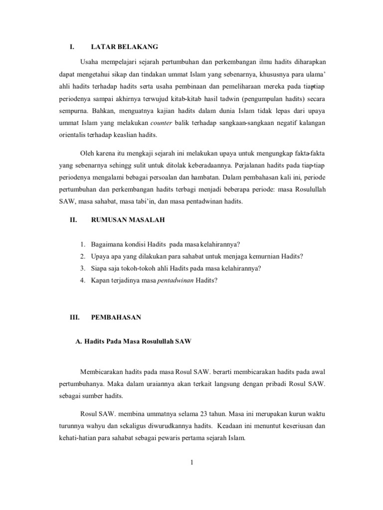 MAKALAH ULUMUL HADITS