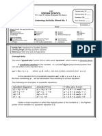 Learning Activity Sheet No. 1: Sophia School