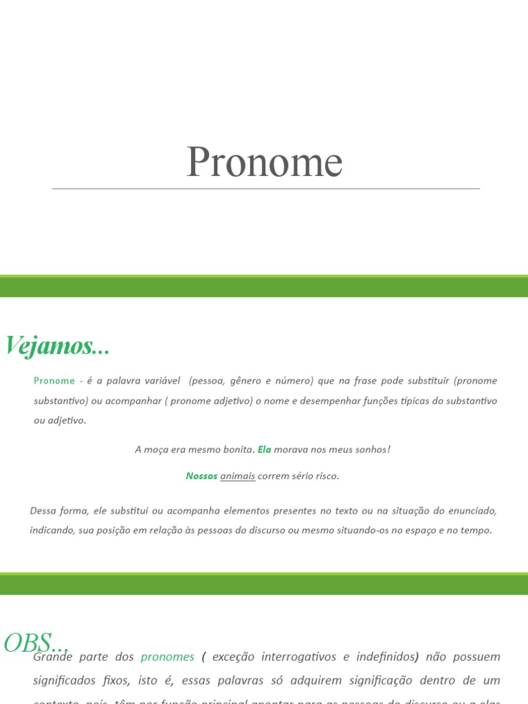 Guia Completo dos Pronomes em Português | PDF | Pronome | Sintaxe