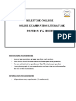 Milestone College Online Examination Literature Paper 2: 1 / Hours