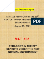 Mat 103 Pedagogy in The 21ST Century Under The New Normal Environment Syllabus Presentation