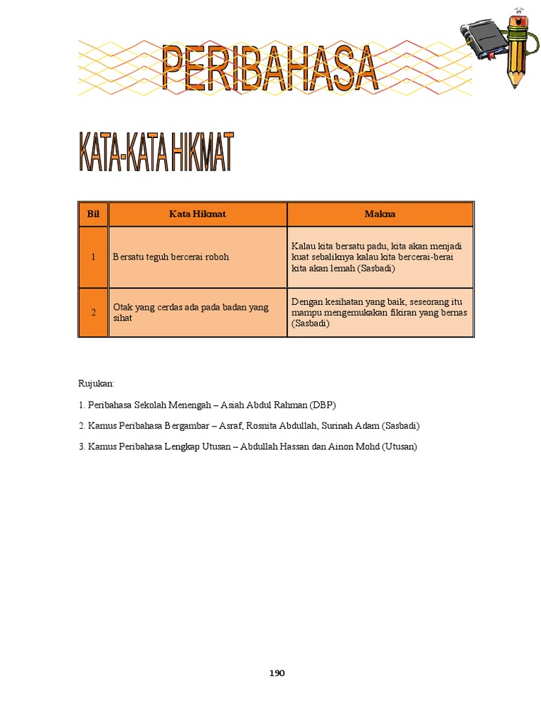 Tatabahasa Peribahasa Kata Kata Hikmat Pdf